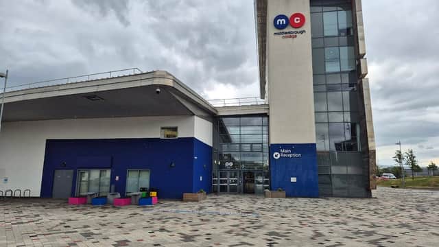 Bus Stop at Middlesbrough College Town Centre Entrance - Bus Stops in middlesbrough