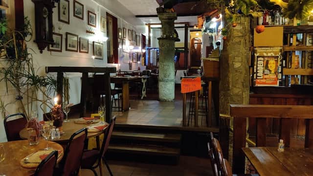 Dining at Hitchcock's Vegetarian Restaurant in hull