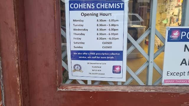 Cohens Chemist, Castleford - Pharmacies in castleford