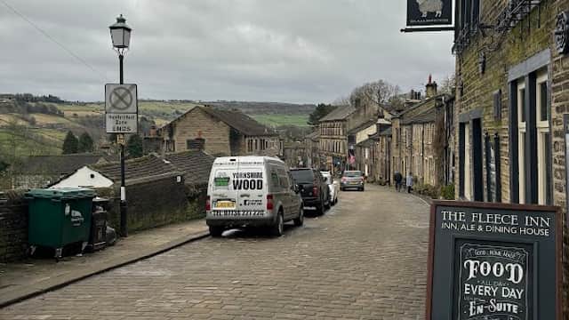Bus Stop at Hebden Road Brow Top Road - Bus Stops in cross roads