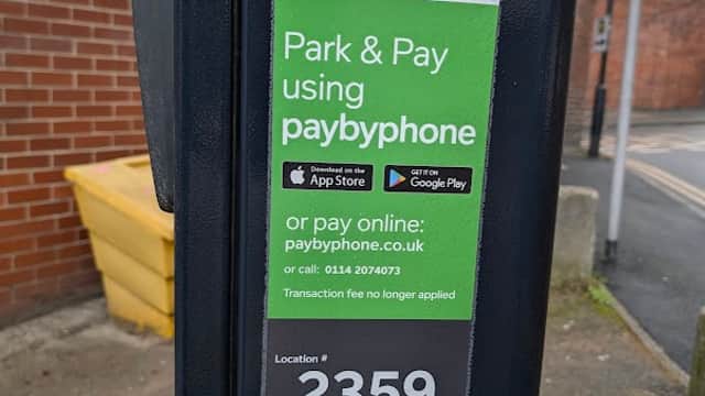 Sign for Silver Street Car Park with payment instructions and location number 2359, featuring a pay by phone option.