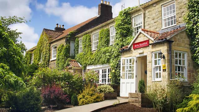 Dining at Courtyard Restaurant in scalby