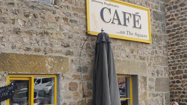 Dining at Johnny Baghdad's Cafe on the Square in masham