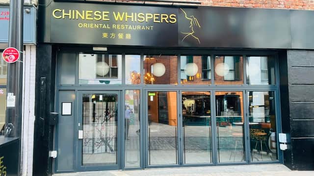 Dining at Chinese Whispers in hull