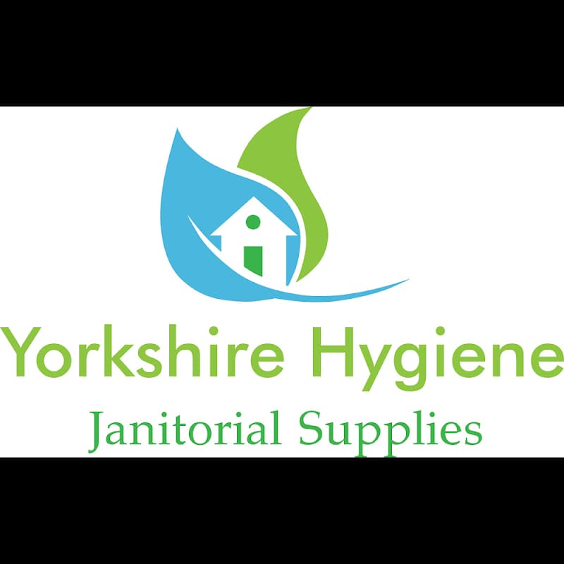 Logo featuring a blue and green droplet with a house icon, text reads "Yorkshire Hygiene Janitorial Supplies."