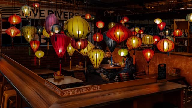 Dining at Five Rivers Coffee Company in neepsend