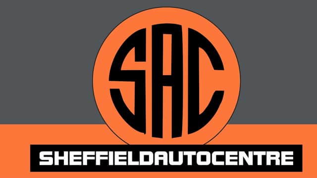 Logo of Sheffield Auto Centre featuring bold letters "SAC" in orange and black against a gray background.