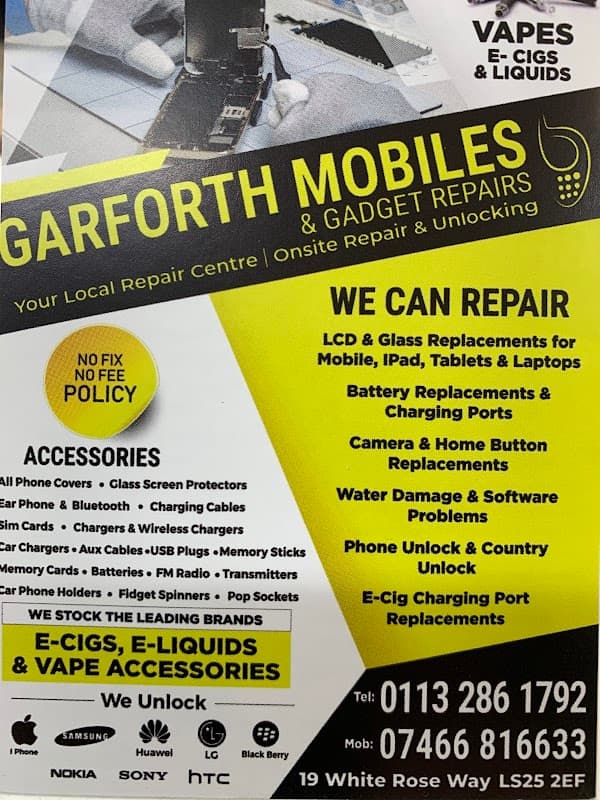 Garforth Mobiles & Gadget repairs(Vapes)
