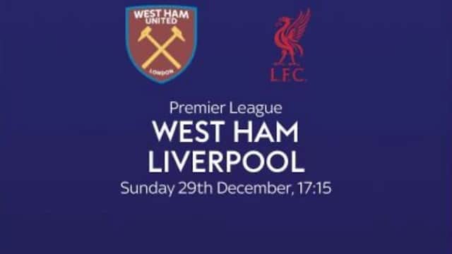 The Malt Shovel bar sign promoting a Premier League match between West Ham and Liverpool.
