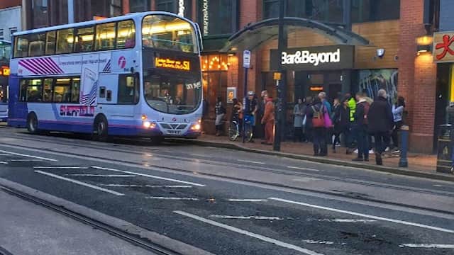 Bus Stop at West Street/Fitzwilliam Street - Bus Stops in sheffield