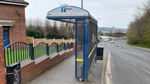 Bus Stop at East Bank Road/Thornborough Road - Bus Stops in heeley