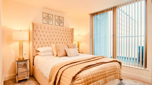 Accommodation at King Deluxe City Centre Apt Balcony View& Free Parking! PRIMEDOORSTEP in leeds