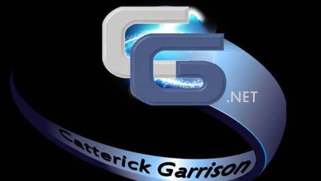 Catterick Garrison logo with a blue ribbon and the text "Catterick Garrison" and ".NET" in stylized fonts.