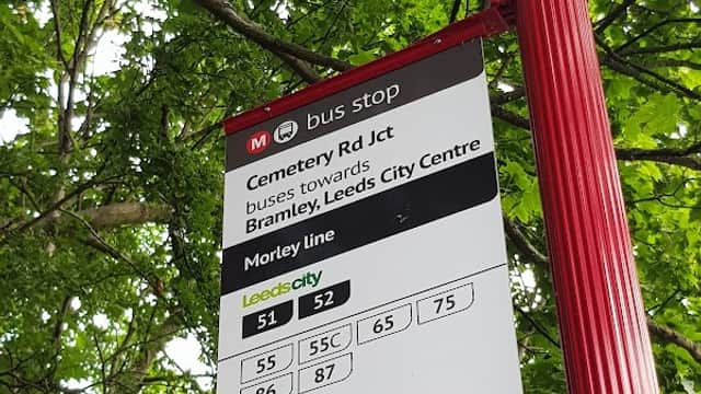 Bus Stop at Cemetery Road / Elland Road - Bus Stops in beeston