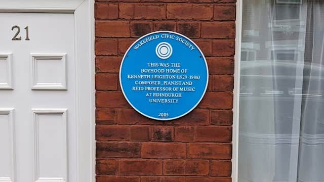 Blue Plaque: Boyhood home of Kenneth Leighton - Historic Site in alverthorpe