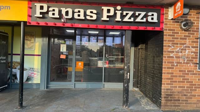 Dining at Papas Pizza in killingbeck