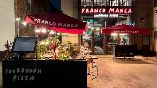 Dining at Franco Manca Leeds in leeds