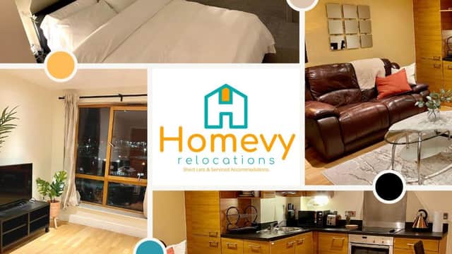 Accommodation at 1 Bedroom Apartment by Homevy Relocations Short Lets & Serviced Accommodation Leeds Dock - Stylish and Convenient in leeds