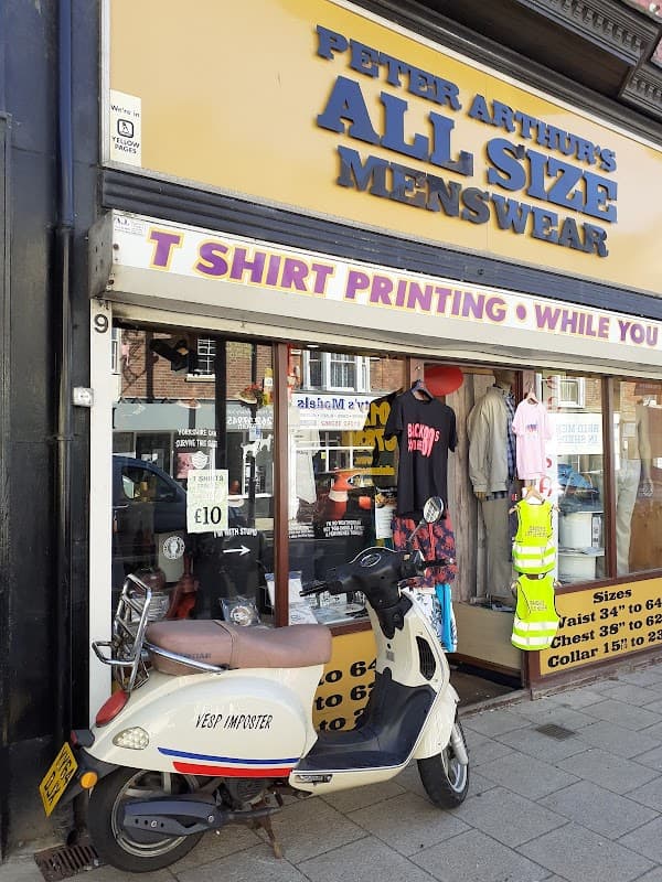 Peter Arthurs All Size Menswear & Printing