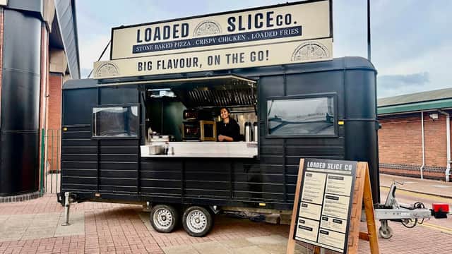 Dining at Loaded Slice Co in hunslet