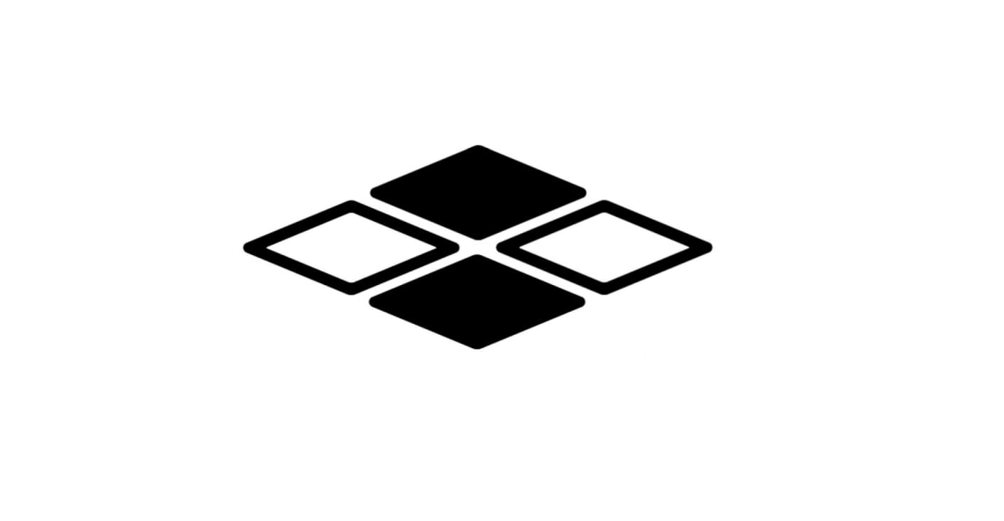 Logo featuring four diamond shapes, two filled and two outlined, arranged in a symmetrical pattern.
