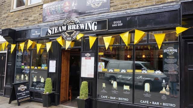 Dining at Haworth Steam Brewing Co in cross roads