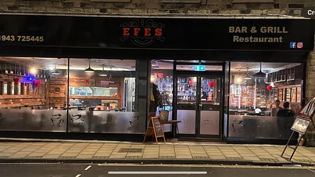 Dining at Efes Bar & Bistro in otley