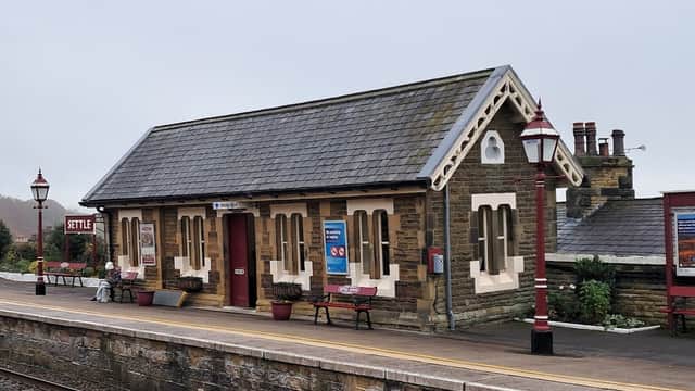 Bus Stop at Settle Station - Railway Stations in settle