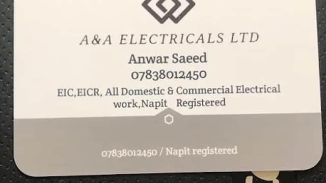 A&A Electricals Ltd - Electricians in colton