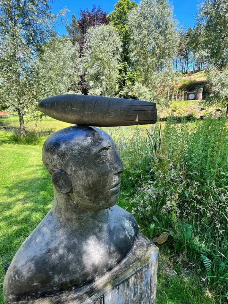 a human bust at Yorkshire sculpture park